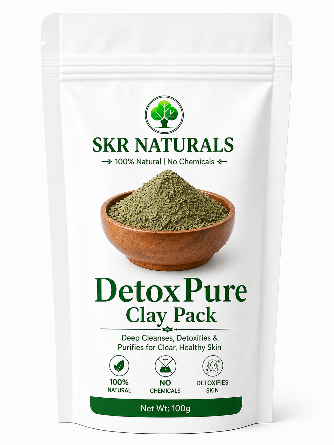 SKR NATURALS Detox Pure Clay Pack | 100g