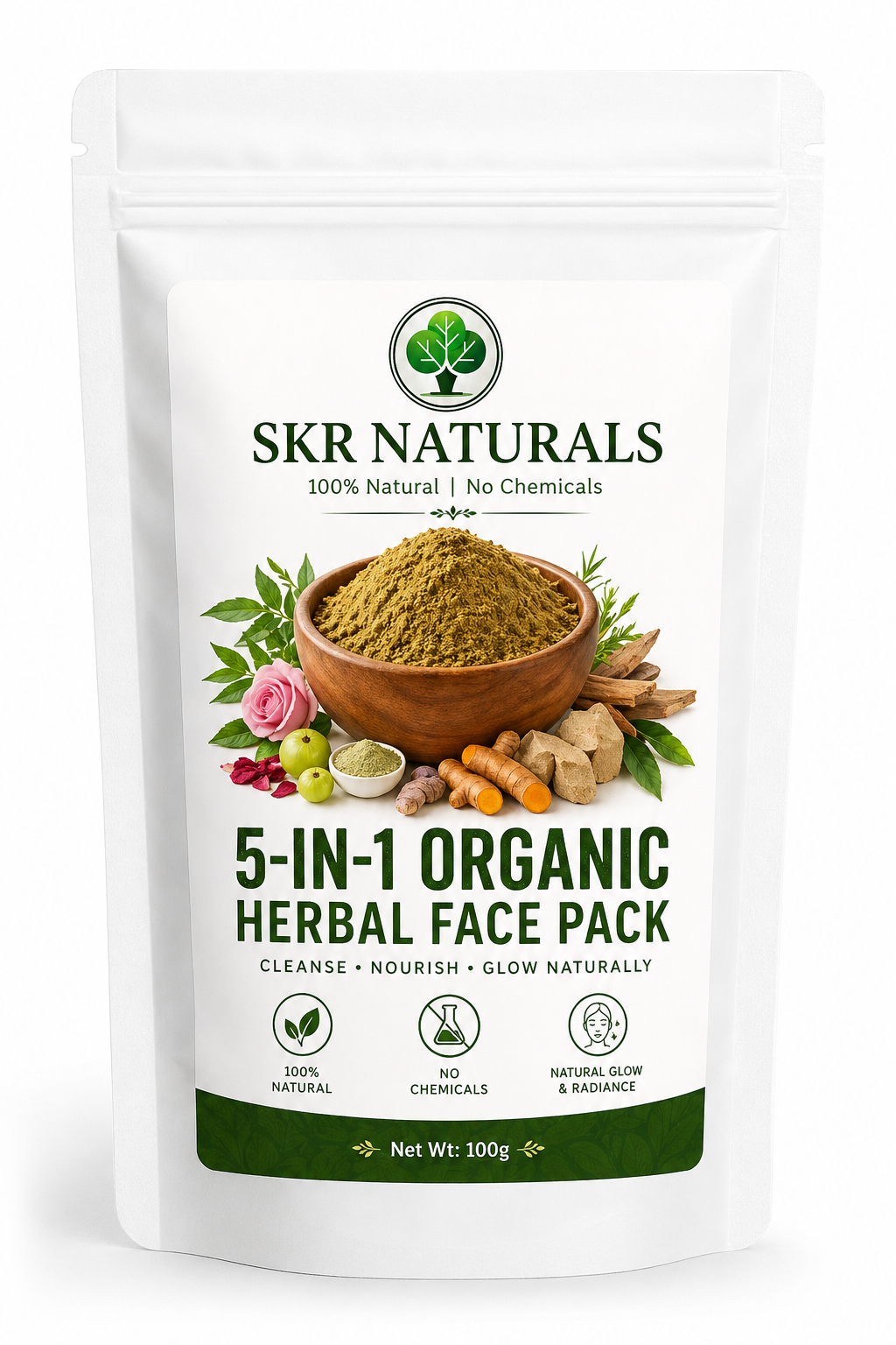 SKR NATURALS 5 in 1 Herbal Face Pack | 100 g
