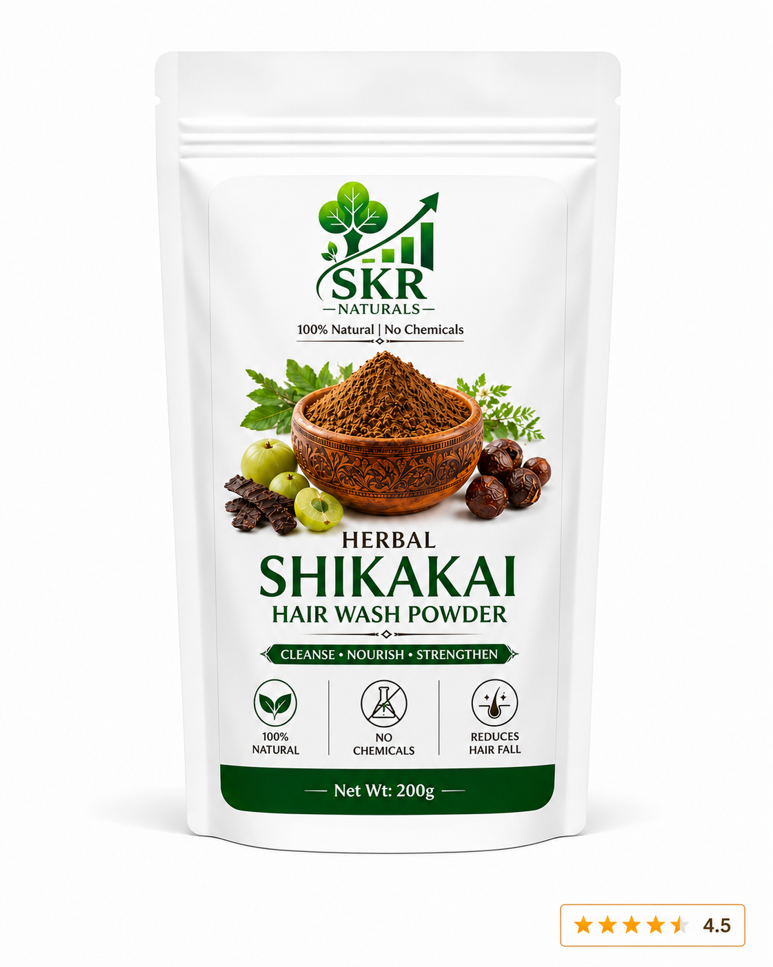 SKR NATURALS 10-in-1 Organic Shikakai Powder | 200g
