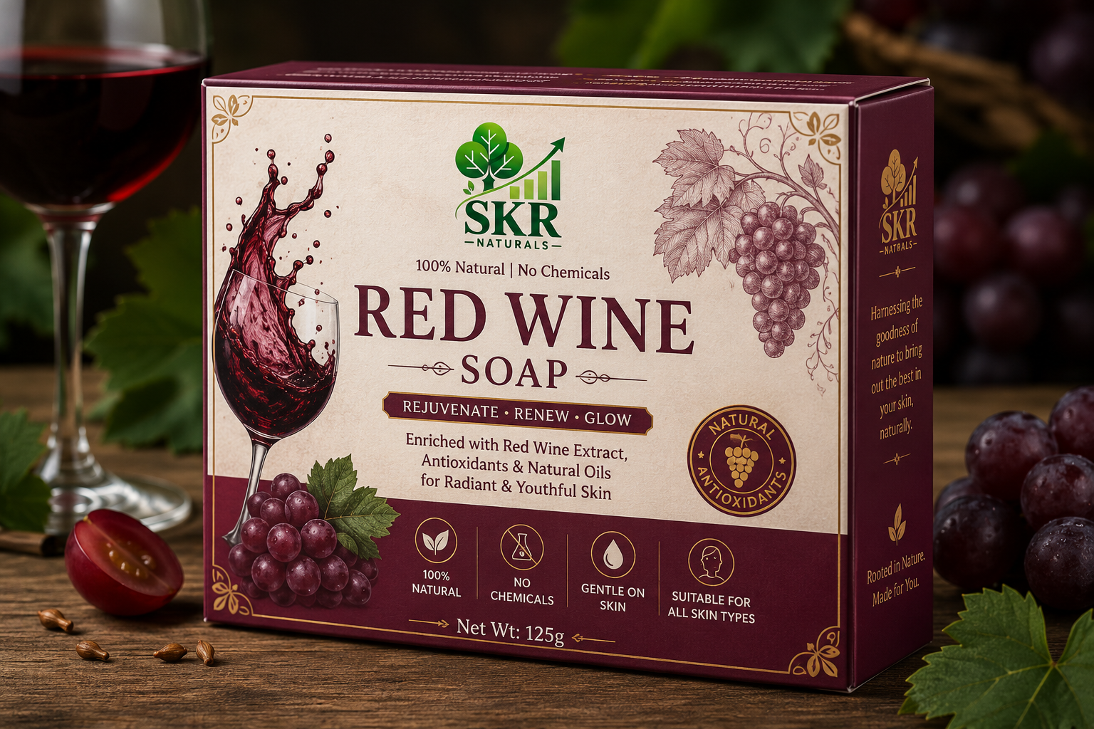 SKR NATURALS RED WINE SOAP | 100 g