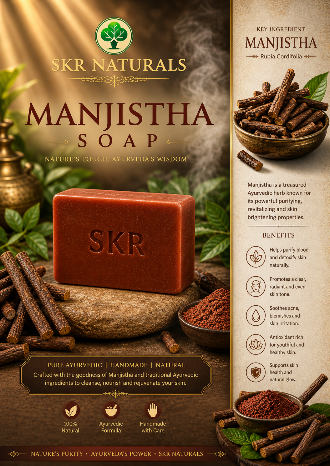 SKR NATURALS MANJISTHA SOAP | 100g