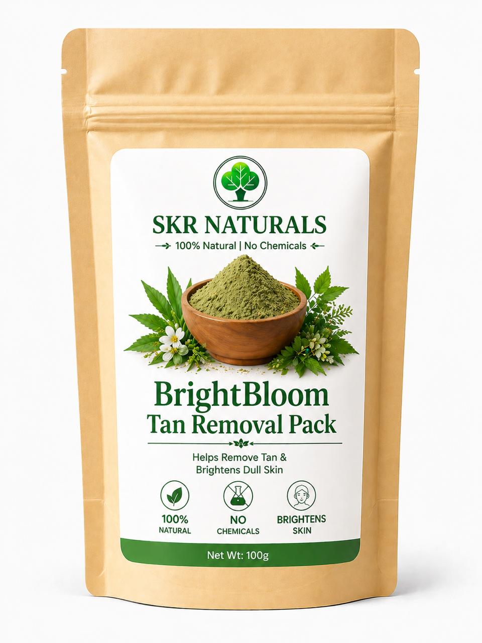 SKR NATURALS Bright Bloom Tan Removal Face Pack | 100g