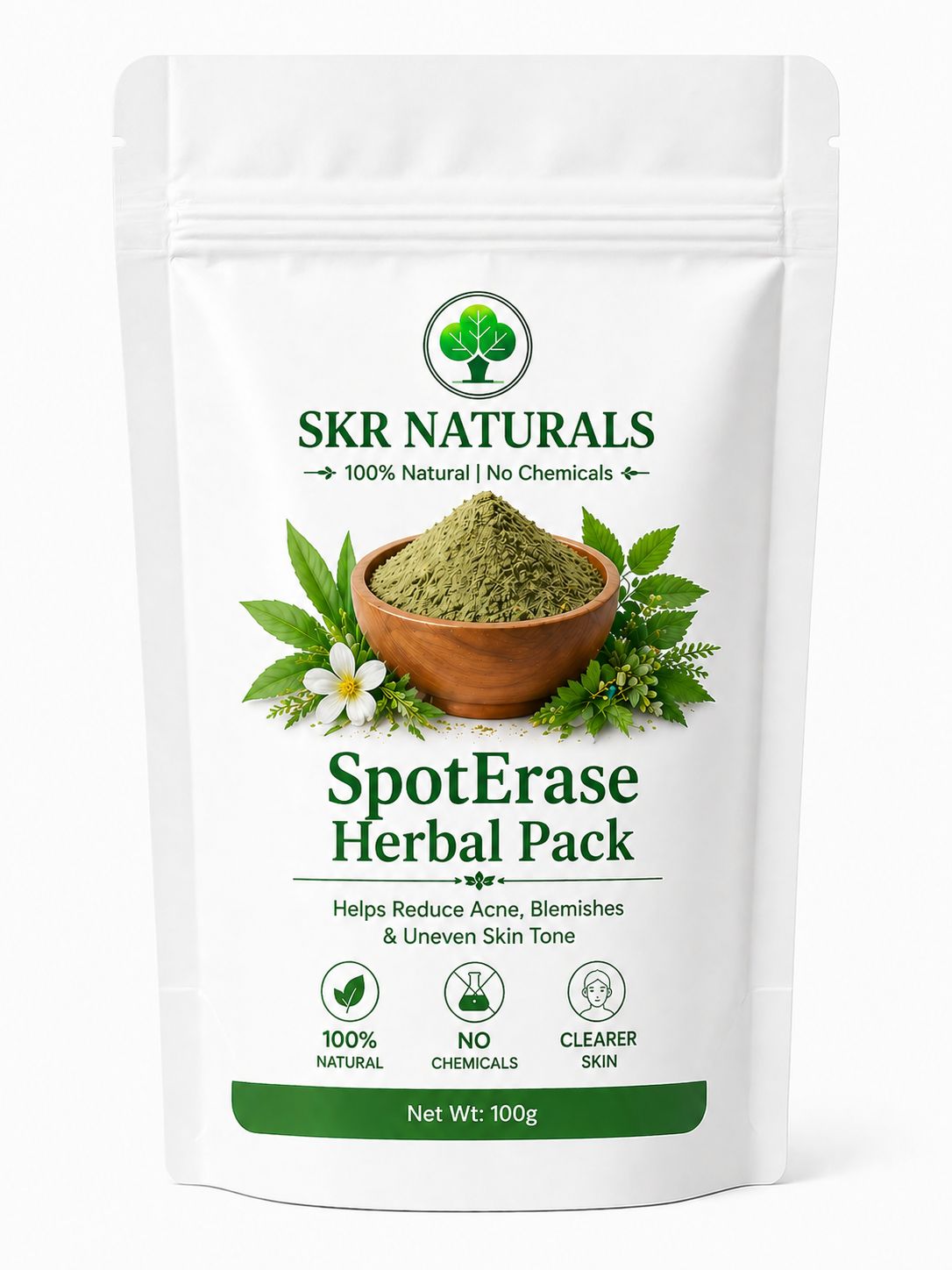 SKR NATURALS Spot Erase Herbal Face pack | 100g