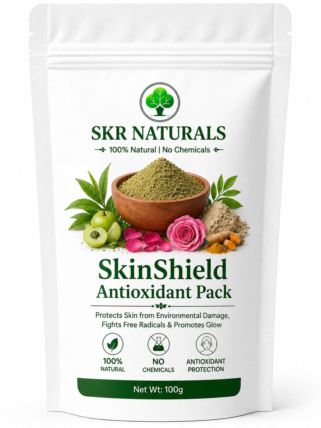 SKR NATURALS Skin Shield Anti Oxidant Face Pack | 100g