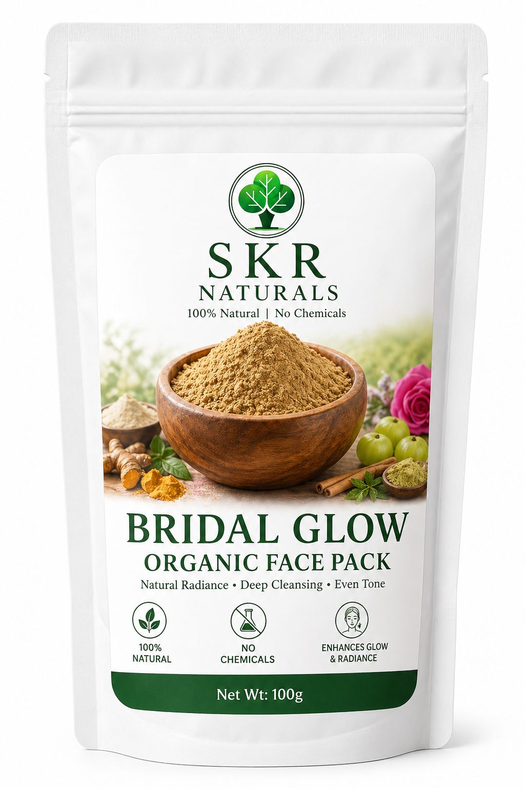 SKR NATURALS Bridal Glow Organic Face Pack | 100g